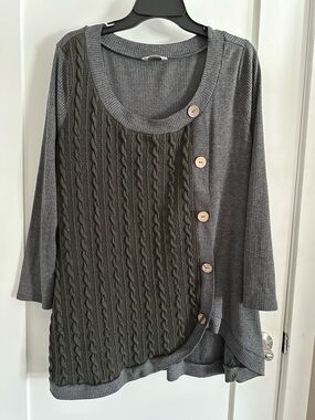 Rosegal Gray Ribbed Knit Top